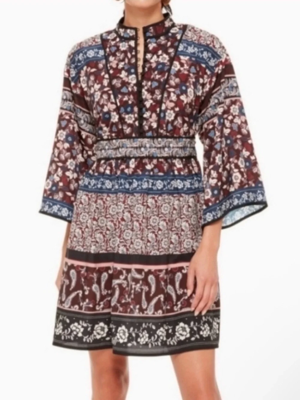 Kate Spade Patchwork Roseta Dress in Deep Russet